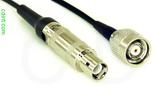 Coaxial Cable, L1 (Lemo 1 compatible) to TNC reverse polarity, RG174, 1 foot, 50 ohm