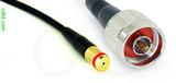 Coaxial Cable, 1/4-32 (S-93 compatible) female to N, RG174 flexible (TPR jacket), 32 foot, 50 ohm