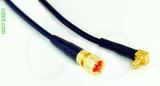 Coaxial Cable, 1/4-32 (S-93 compatible) to MCX 90 degree (right angle) plug (male contact), RG174 low noise, 2 foot, 50 ohm