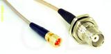 Coaxial Cable, 1/4-32 (S-93 compatible) to TNC bulkhead mount female, RG316, 1 foot, 50 ohm