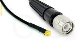 Coaxial Cable, MMCX 90 degree (right angle) plug (male contact) to TNC, RG174, 4 foot, 50 ohm