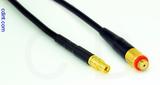 Coaxial Cable, MMCX jack (female contact) to 10-32 (Microdot compatible) female, RG174, 1 foot, 50 ohm