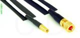 Coaxial Cable, MMCX jack (female contact) to 10-32 hex (Microdot compatible), RG188, 1 foot, 50 ohm