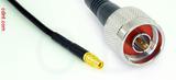 Coaxial Cable, MMCX jack (female contact) to N, RG174, 1 foot, 50 ohm