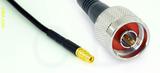 Coaxial Cable, MMCX jack (female contact) to N, RG174 flexible (TPR jacket), 1 foot, 50 ohm