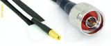 Coaxial Cable, MMCX jack (female contact) to N, RG188, 1 foot, 50 ohm