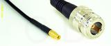 Coaxial Cable, MMCX jack (female contact) to N female, RG174, 1 foot, 50 ohm