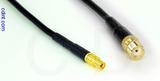 Coaxial Cable, MMCX jack (female contact) to SMA female, RG174, 1 foot, 50 ohm