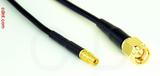 Coaxial Cable, MMCX jack (female contact) to SMA, RG174 flexible (TPR jacket), 1 foot, 50 ohm