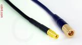 Coaxial Cable, MMCX jack (female contact) to SMB plug (female contact), RG174, 1 foot, 50 ohm