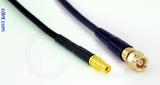 Coaxial Cable, MMCX jack (female contact) to SMC (Subvis), RG174, 1 foot, 50 ohm