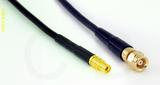 Coaxial Cable, MMCX jack (female contact) to SMC (Subvis), RG174 flexible (TPR jacket), 1 foot, 50 ohm