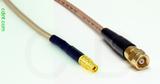 Coaxial Cable, MMCX jack (female contact) to SMC (Subvis), RG316, 1 foot, 50 ohm