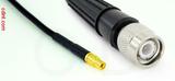 Coaxial Cable, MMCX jack (female contact) to TNC, RG174 flexible (TPR jacket), 1 foot, 50 ohm