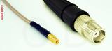 Coaxial Cable, MMCX jack (female contact) to TNC female, RG316, 1 foot, 50 ohm