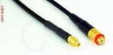 Coaxial Cable, MMCX plug (male contact) to 10-32 (Microdot compatible) female, RG174, 1 foot, 50 ohm