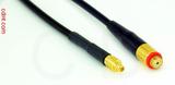 Coaxial Cable, MMCX plug (male contact) to 10-32 (Microdot compatible) female, RG174 flexible (TPR jacket), 20 foot, 50 ohm