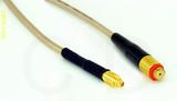 Coaxial Cable, MMCX plug (male contact) to 10-32 (Microdot compatible) female, RG316, 1 foot, 50 ohm