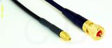 Coaxial Cable, MMCX plug (male contact) to 10-32 hex (Microdot compatible), RG174 flexible (TPR jacket), 3 foot, 50 ohm