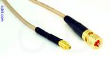 Coaxial Cable, MMCX plug (male contact) to 10-32 hex (Microdot compatible), RG316, 1 foot, 50 ohm