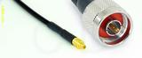 Coaxial Cable, MMCX plug (male contact) to N, RG174 flexible (TPR jacket), 40 foot, 50 ohm