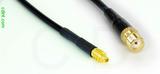 Coaxial Cable, MMCX plug (male contact) to SMA female, RG174, 1 foot, 50 ohm