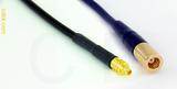 Coaxial Cable, MMCX plug (male contact) to SMB plug (female contact), RG174, 12 foot, 50 ohm