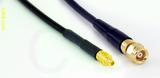 Coaxial Cable, MMCX plug (male contact) to SMC (Subvis), RG174, 1 foot, 50 ohm