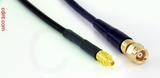 Coaxial Cable, MMCX plug (male contact) to SMC (Subvis), RG174 flexible (TPR jacket), 1 foot, 50 ohm