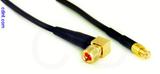 Coaxial Cable, 10-32 (Microdot compatible) 90 degree (right angle) to MCX plug (male contact), RG174 low noise, 2 foot, 50 ohm