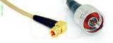 Coaxial Cable, 10-32 (Microdot compatible) 90 degree (right angle) to N, RG316 double shielded, 1 foot, 50 ohm
