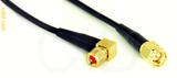 Coaxial Cable, 10-32 (Microdot compatible) 90 degree (right angle) to SMA, RG174 low noise, 3 foot, 50 ohm