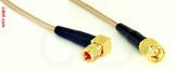 Coaxial Cable, 10-32 (Microdot compatible) 90 degree (right angle) to SMA, RG316, 1 foot, 50 ohm