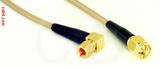 Coaxial Cable, 10-32 (Microdot compatible) 90 degree (right angle) to SMA, RG316 double shielded, 3 foot, 50 ohm