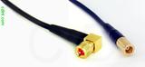 Coaxial Cable, 10-32 (Microdot compatible) 90 degree (right angle) to SMB plug (female contact), RG174 low noise, 3 foot, 50 ohm