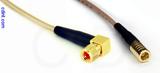 Coaxial Cable, 10-32 (Microdot compatible) 90 degree (right angle) to SMB plug (female contact), RG316, 10 foot, 50 ohm