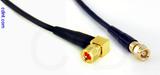 Coaxial Cable, 10-32 (Microdot compatible) 90 degree (right angle) to SMC (Subvis), RG174, 1 foot, 50 ohm