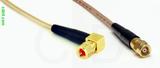 Coaxial Cable, 10-32 (Microdot compatible) 90 degree (right angle) to SMC (Subvis), RG316, 1 foot, 50 ohm