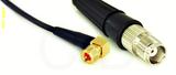 Coaxial Cable, 10-32 (Microdot compatible) 90 degree (right angle) to TNC female, RG174, 10 foot, 50 ohm