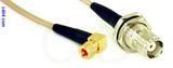 Coaxial Cable, 10-32 (Microdot compatible) 90 degree (right angle) to TNC bulkhead mount female, RG316 double shielded, 10 foot, 50 ohm