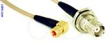 Coaxial Cable, 10-32 (Microdot compatible) 90 degree (right angle) to TNC bulkhead mount female, RG316 double shielded, 20 foot, 50 ohm