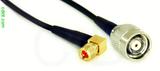 Coaxial Cable, 10-32 (Microdot compatible) 90 degree (right angle) to TNC reverse polarity, RG174 flexible (TPR jacket), 24 foot, 50 ohm