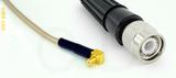 Coaxial Cable, MCX 90 degree (right angle) plug (male contact) to TNC, RG316, 1 foot, 50 ohm