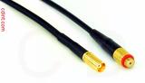 Coaxial Cable, MCX jack (female contact) to 10-32 (Microdot compatible) female, RG174, 1 foot, 50 ohm