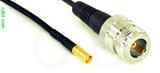 Coaxial Cable, MCX jack (female contact) to N female, RG174, 1 foot, 50 ohm