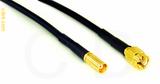 Coaxial Cable, MCX jack (female contact) to SSMA, RG174 flexible (TPR jacket), 10 foot, 50 ohm