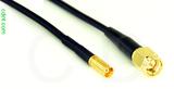 Coaxial Cable, MCX jack (female contact) to SMA, RG174 flexible (TPR jacket), 1 foot, 50 ohm