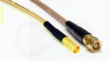 Coaxial Cable, MCX jack (female contact) to SMC (Subvis), RG316, 1 foot, 50 ohm