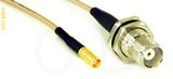 Coaxial Cable, MCX jack (female contact) to TNC bulkhead mount female, RG316, 24 foot, 50 ohm