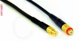 Coaxial Cable, MCX plug (male contact) to 10-32 (Microdot compatible) female, RG174, 1 foot, 50 ohm